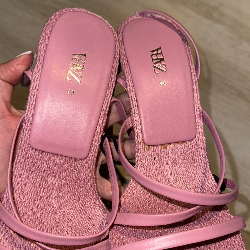 Zara Pink Strappy Women's Sandals - Picture 9 of 10